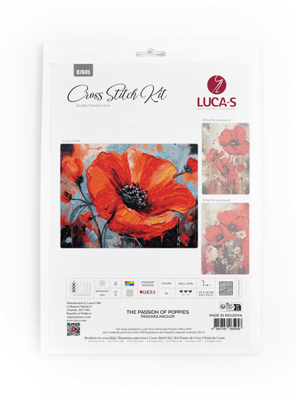ls-b7045_1 Borduurpakket The Passion of Poppies - Luca-S