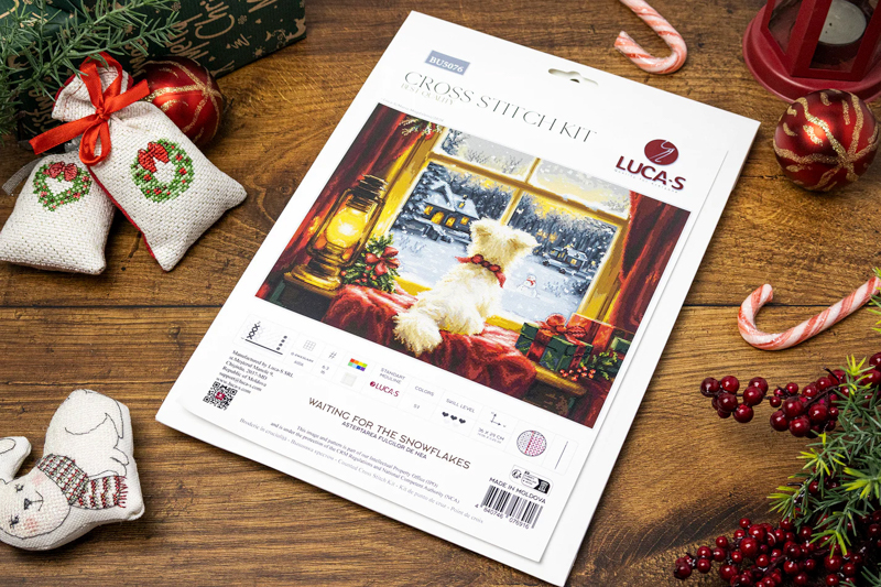 ls-bu5076_1 Borduurpakket Waiting For The Snowflakes - Luca-S