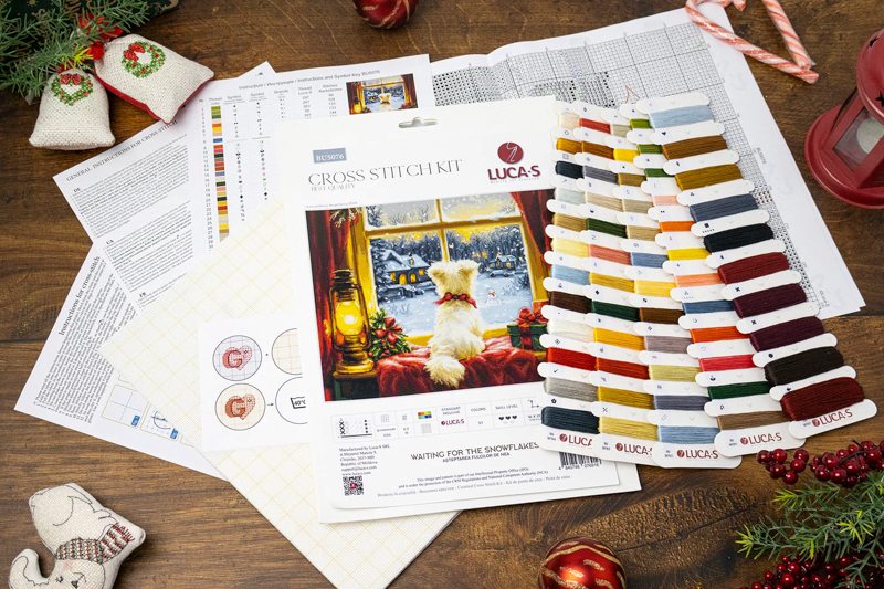 ls-bu5076_2 Borduurpakket Waiting For The Snowflakes - Luca-S