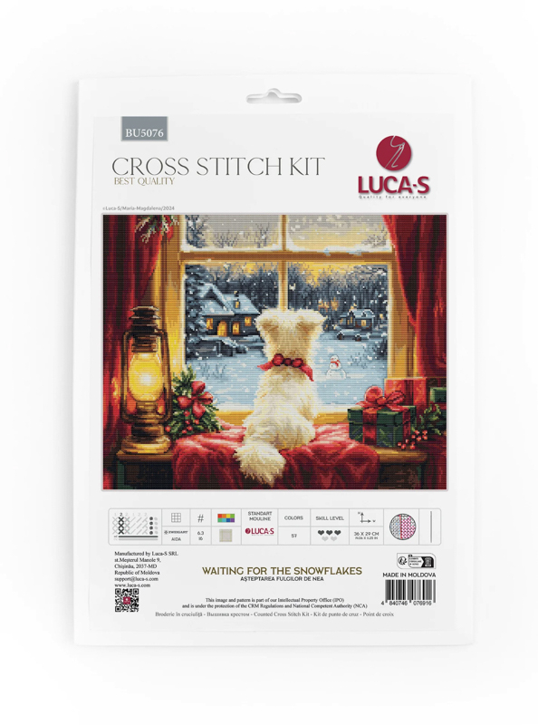 ls-bu5076_3 Borduurpakket Waiting For The Snowflakes - Luca-S