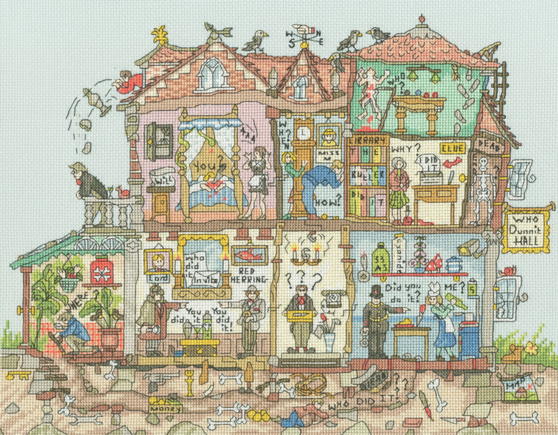 bt-xct45 Borduurpakket Amanda Loverseed - Cut Thru' Who Dunnit - Bothy Threads