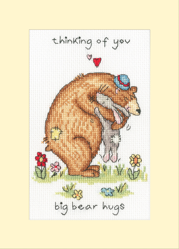bt-xgc61 Borduurpakket Cockadoodle - Big Bear Hugs - Bothy Threads