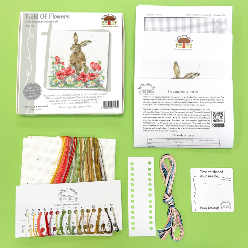 bt-xhd143_1 Borduurpakket Hannah Dale - Field Of Flowers - Bothy Threads