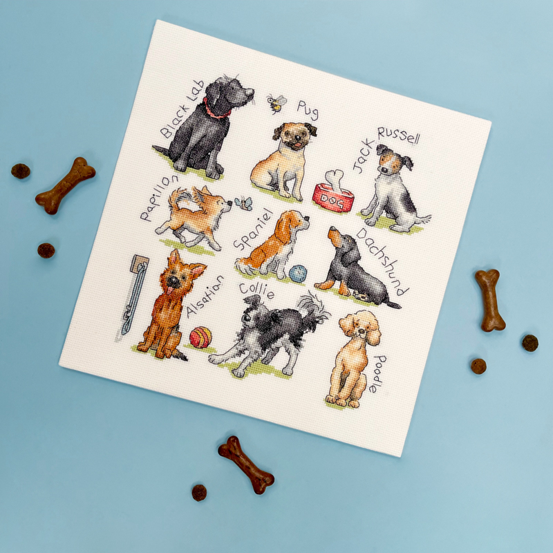 bt-xkg16_1 Borduurpakket Kate Garrett - Woof! - Bothy Threads