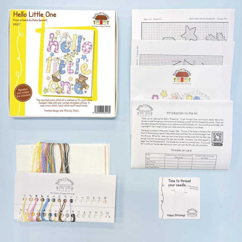 bt-xkg17_1 Borduurpakket Kate Garrett - Hello Little One - Bothy Threads