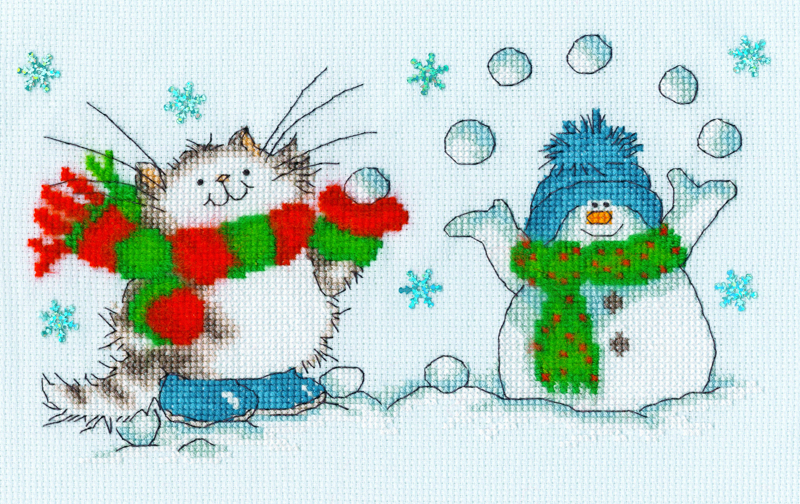 bt-xms43 Borduurpakket The Margaret Sherry Collection - It's Snow Fun Without You - Bothy Threads