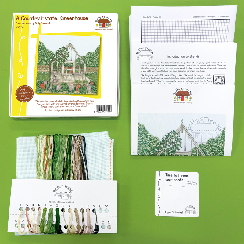 bt-xss28_1 Borduurpakket Sally Swannell - A Country Estate: Greenhouse - Bothy Threads
