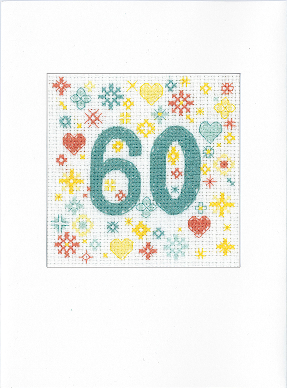 hc-1568a Borduurpakket Card - Congratulations 60 - Heritage Crafts