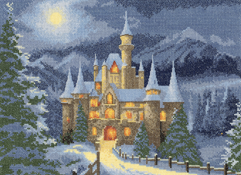 hc-1823a Borduurpakket Christmas Fairytale Castle - Heritage Crafts