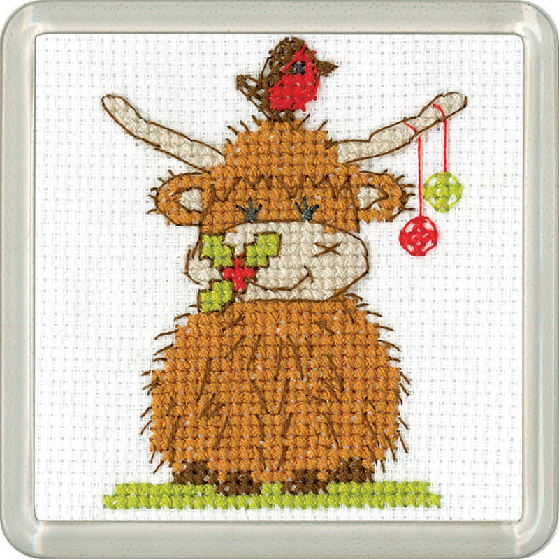 hc-1835a Borduurpakket Highland Coaster - Baubles - Heritage Crafts