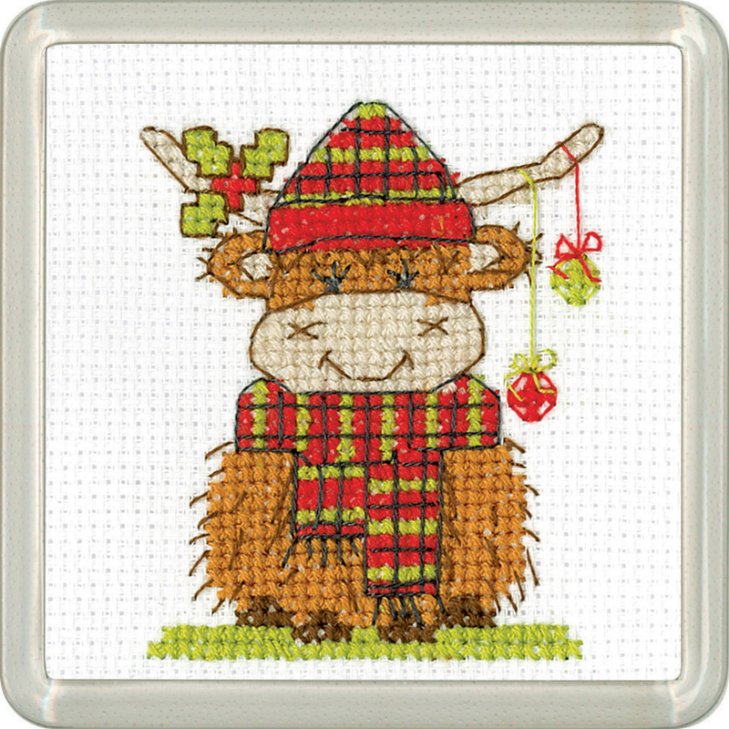 hc-1840a Borduurpakket Highland Coaster - Tartan - Heritage Crafts