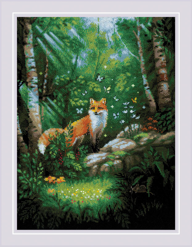 ri-2251 Borduurpakket Fox in the Forest - RIOLIS