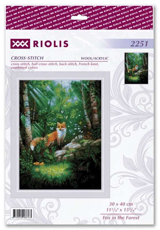 ri-2251_1 Borduurpakket Fox in the Forest - RIOLIS