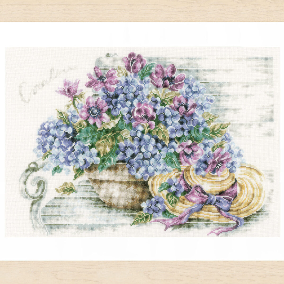 0167812 Telpakket kit Hortensias op een bank