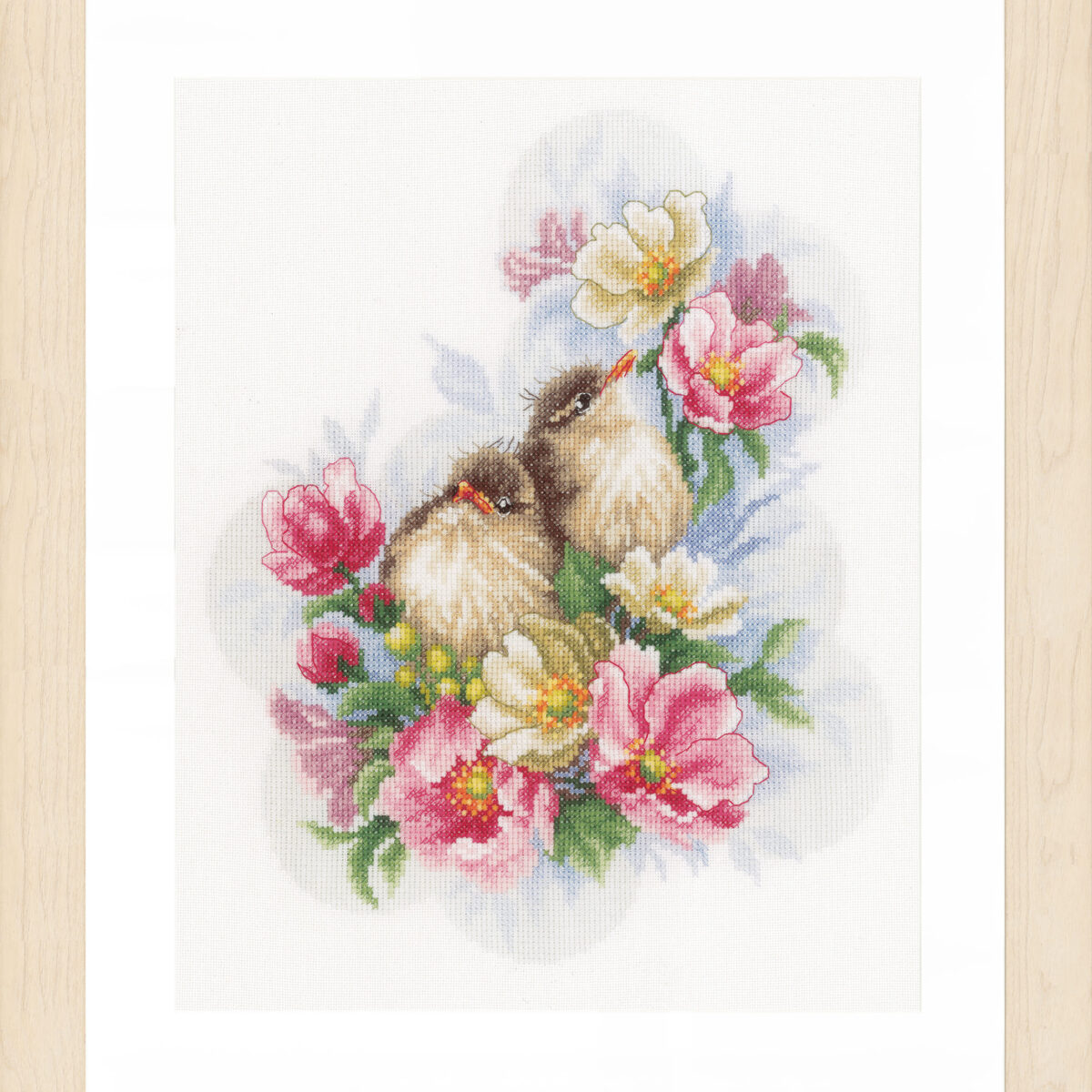 0185003 Telpakket kit Kleine vogeltjes op bloementak