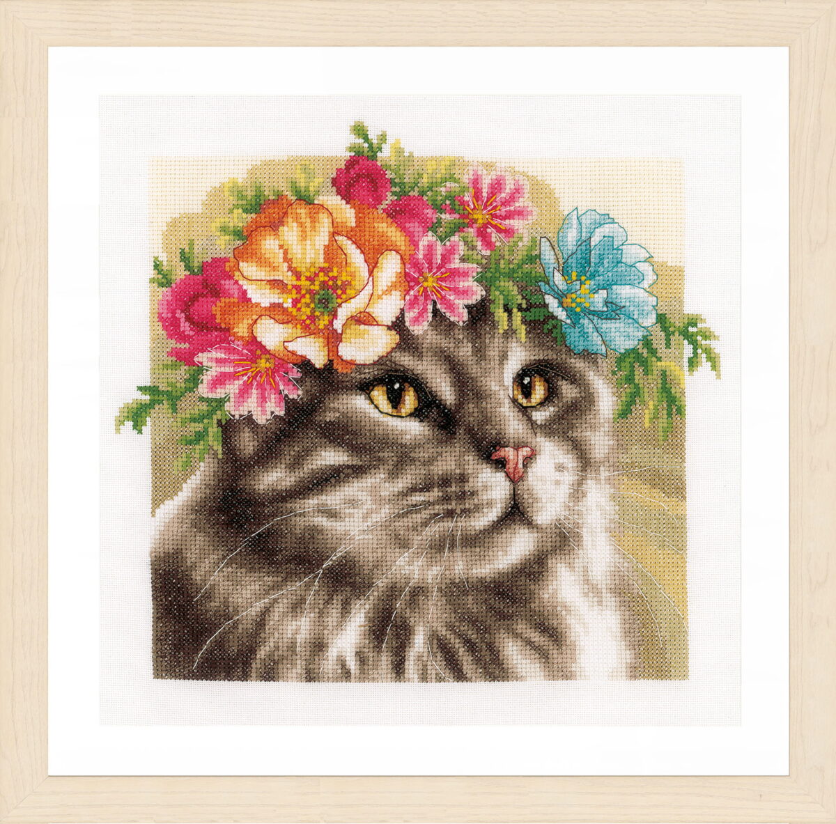 0191867 Telpakket kit Maine coon met bloemenkrans