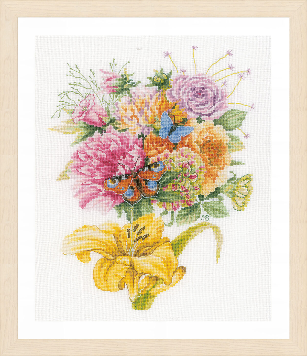 0205834 Telpakket kit Fleurig boeket met vlinders