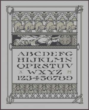 201111091446110218 Alphonse Mucha: Art Deco Alfabet met poezen en Inca maskers