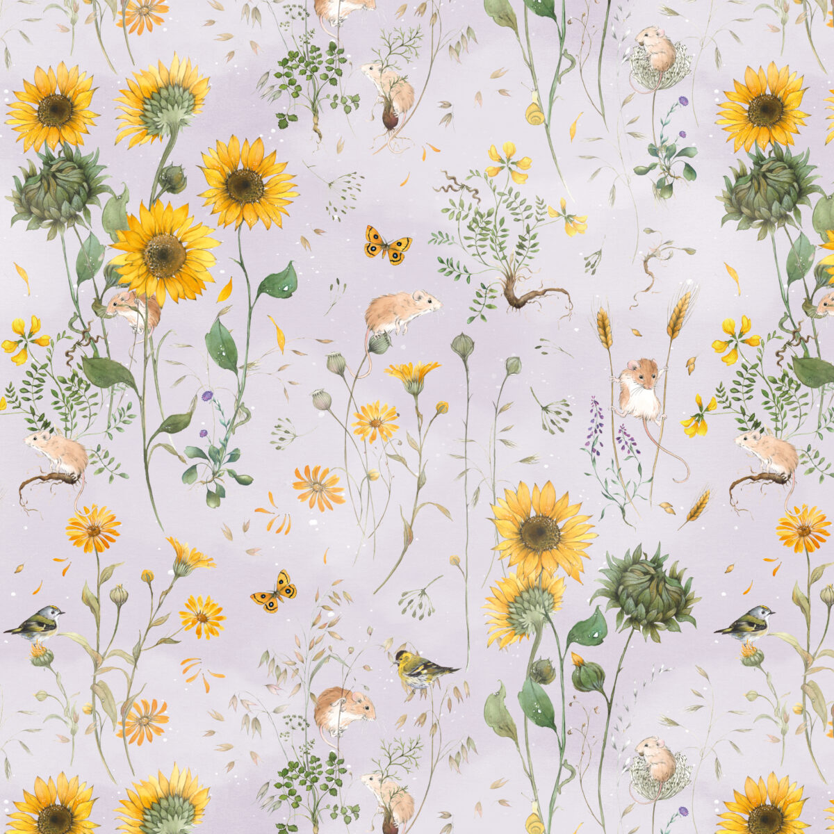 3523-842 Acufactum stoffen: Zonnebloemenveld