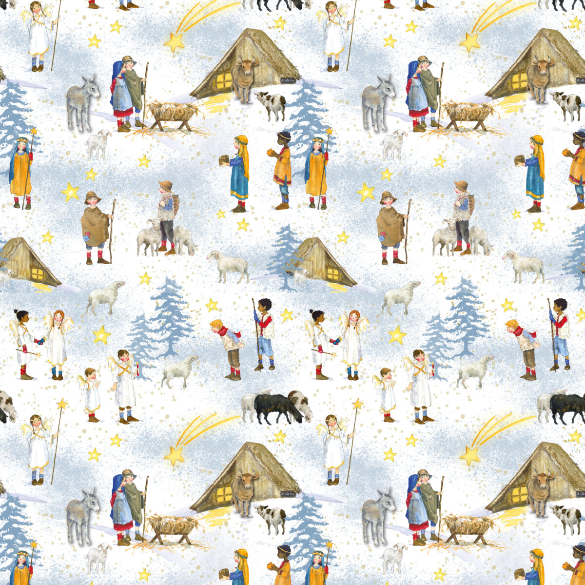 3523-859 Acufactum stoffen: Kerststal in de sneeuw