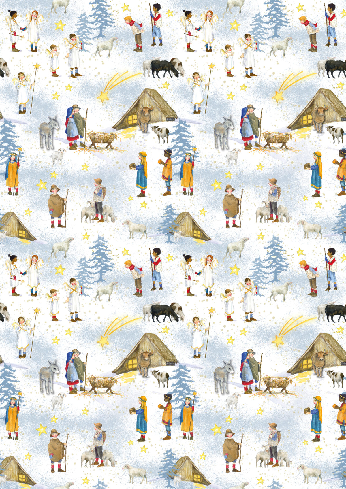 3523-859 Acufactum stoffen: Kerststal in de sneeuw