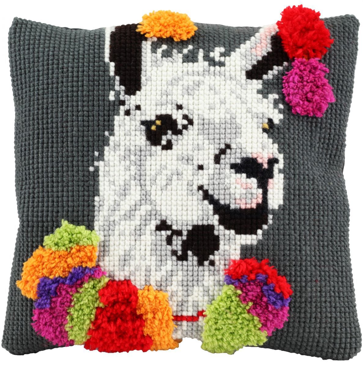 12001-1 Kussen hippe lama kruissteek / knoop