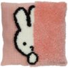 12025-1 Kussen Nijntje kiekeboe roze kruissteek/knoop, Dick Bruna