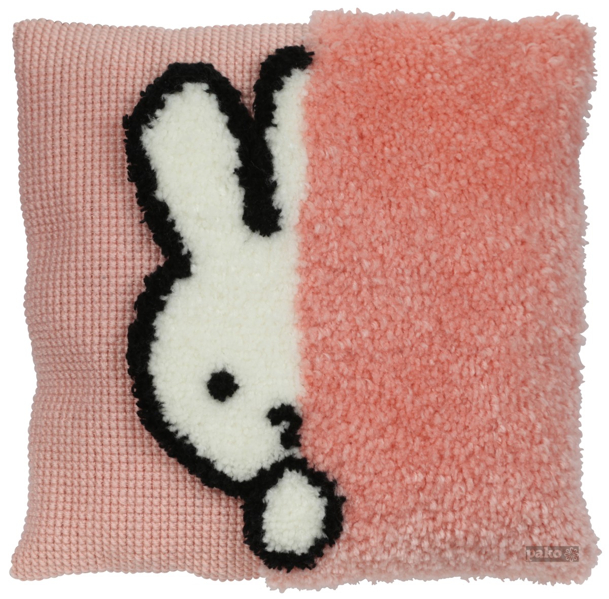 12025-1 Kussen Nijntje kiekeboe roze kruissteek/knoop, Dick Bruna