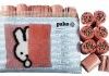 12025-2 Kussen Nijntje kiekeboe roze kruissteek/knoop, Dick Bruna