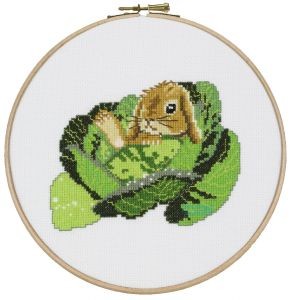 212356-1 Borduurpakket babykonijntje in kool