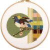 212375-1 Borduurpakket retro geometrische vormen en vogel