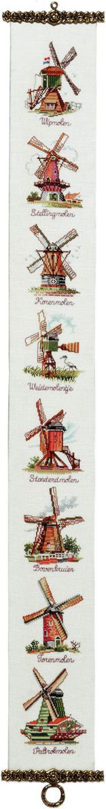 221285-1 Borduurpakket schellekoord Hollandse molens